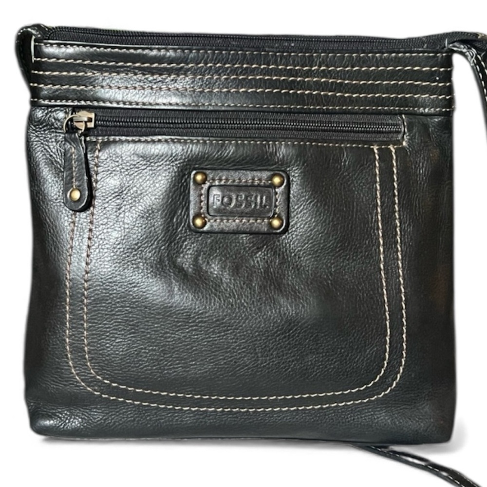 Fossil Black Leather Shoulder Bag